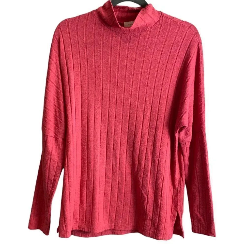 Eri and Ali ribbed mock neck sweater